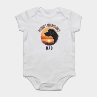 Proud Labradoodle Dad Vintage Sunset Baby Bodysuit